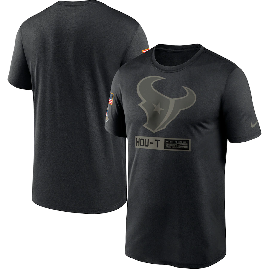 Men's Houston Texans 2020 Black Salute To Service Performance T-Shirt